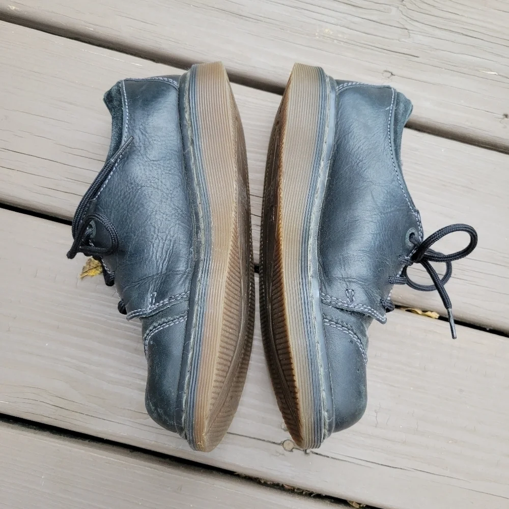 Vintage 90s y2k‎ Dr Martens Docs Chunky Cap Toe Black Leather Platform Oxfords
